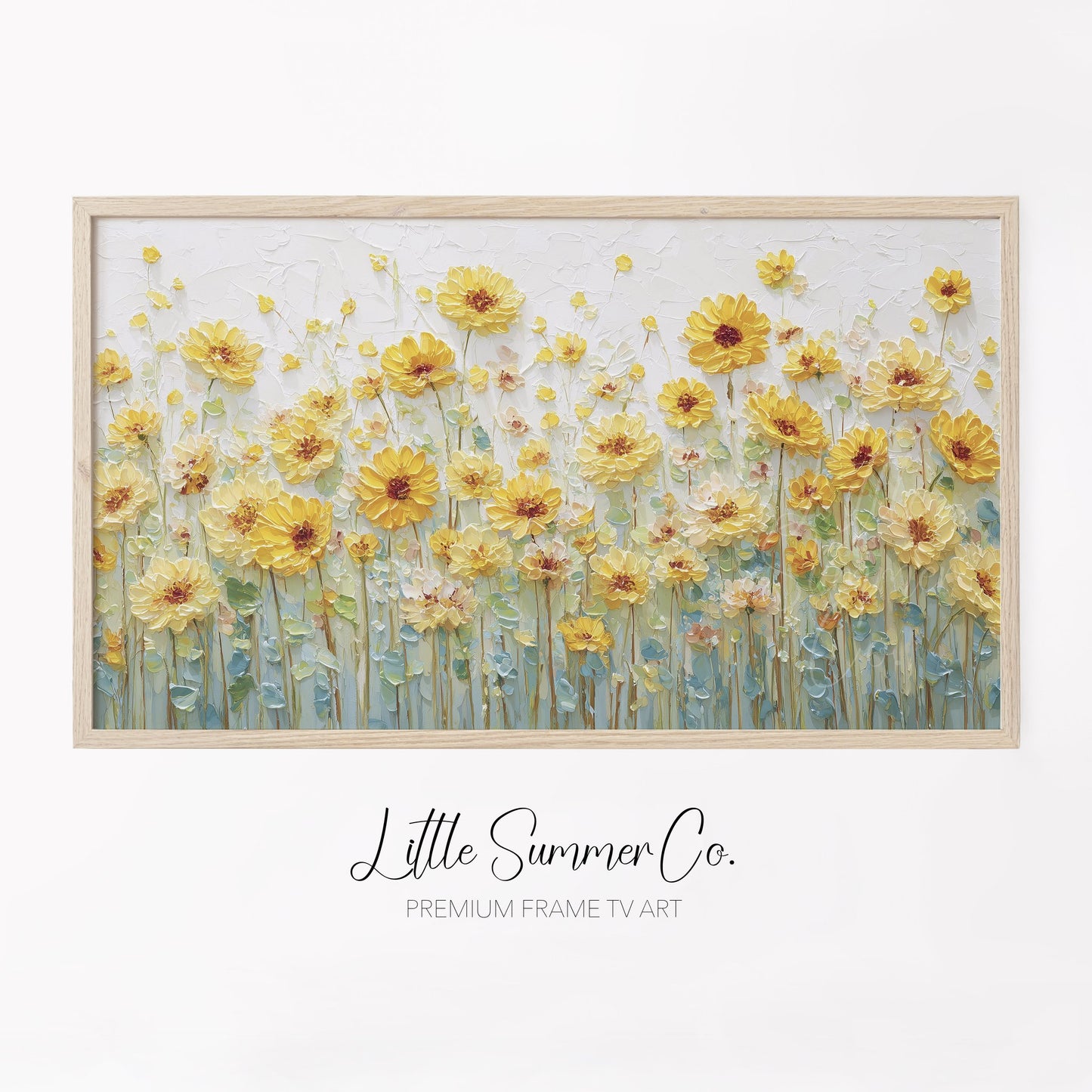 Yellow Daisy Flowers Frame TV Art displayed on a TV