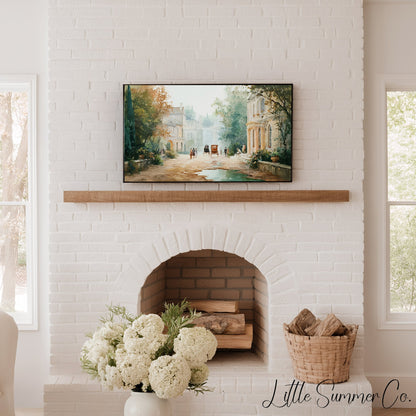 Estate Carriage Street Frame TV Art displayed on a TV