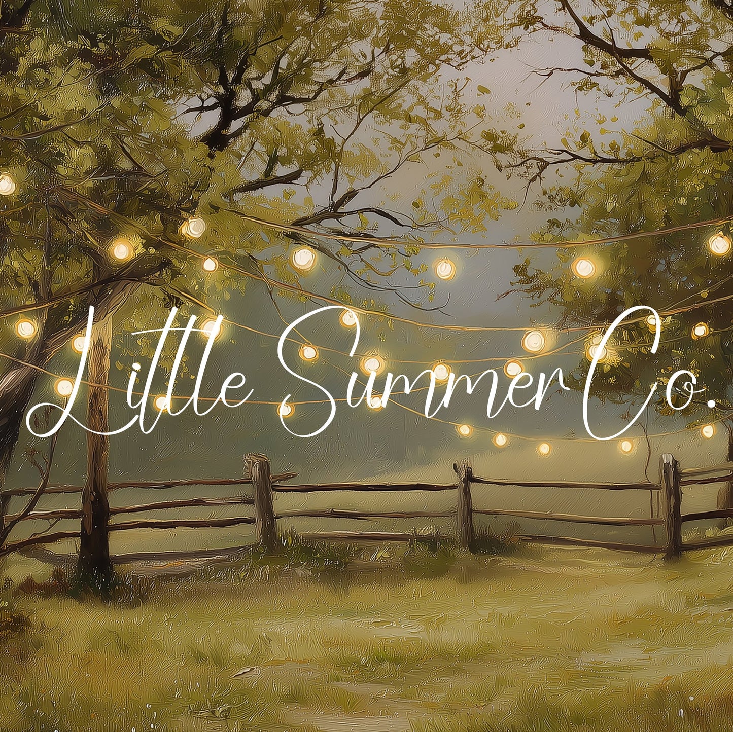 String Lights in Summer Forest Frame TV Art displayed on a TV