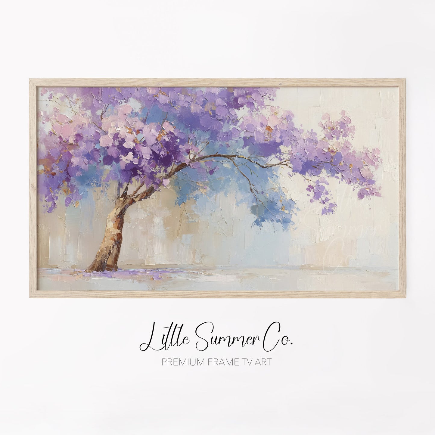 Lavender Tree Frame TV Art displayed on a TV