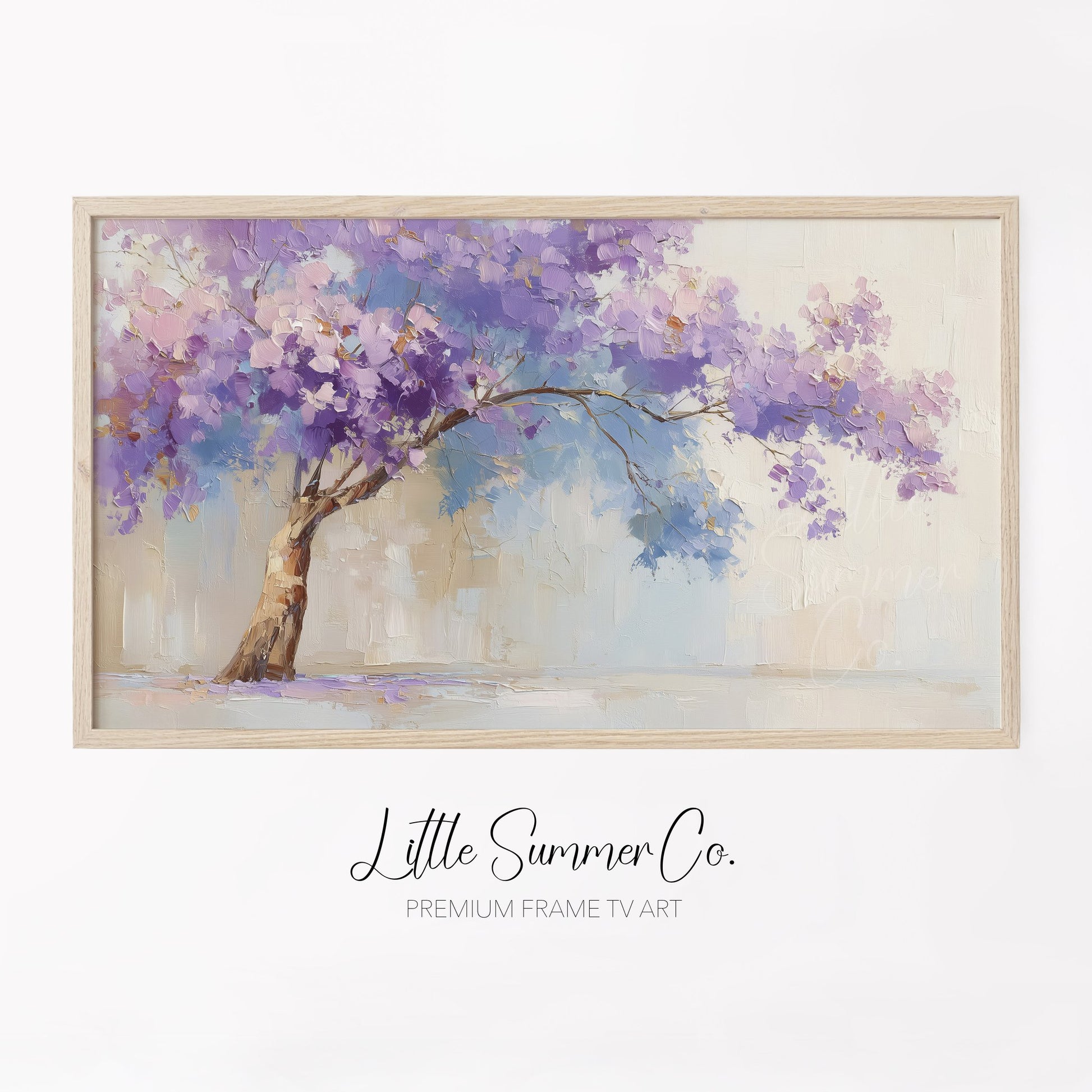Lavender Tree Frame TV Art displayed on a TV