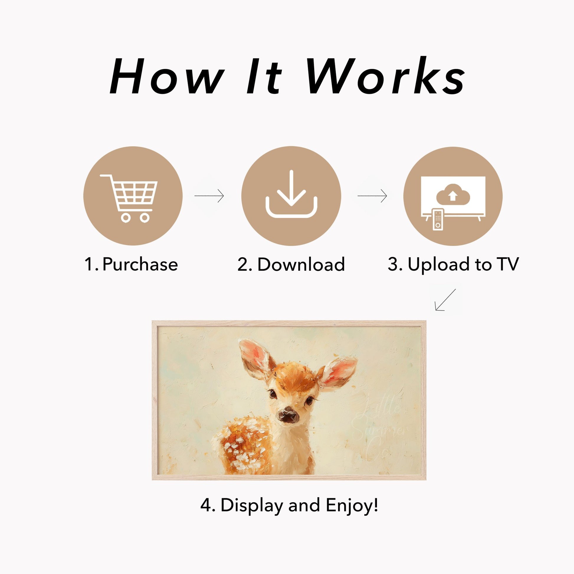 Baby Deer Fawn Frame TV Art displayed on a TV