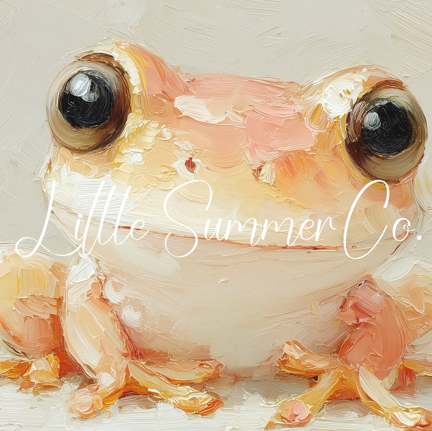 Cute Peach Tree Frog Frame TV Art displayed on a TV