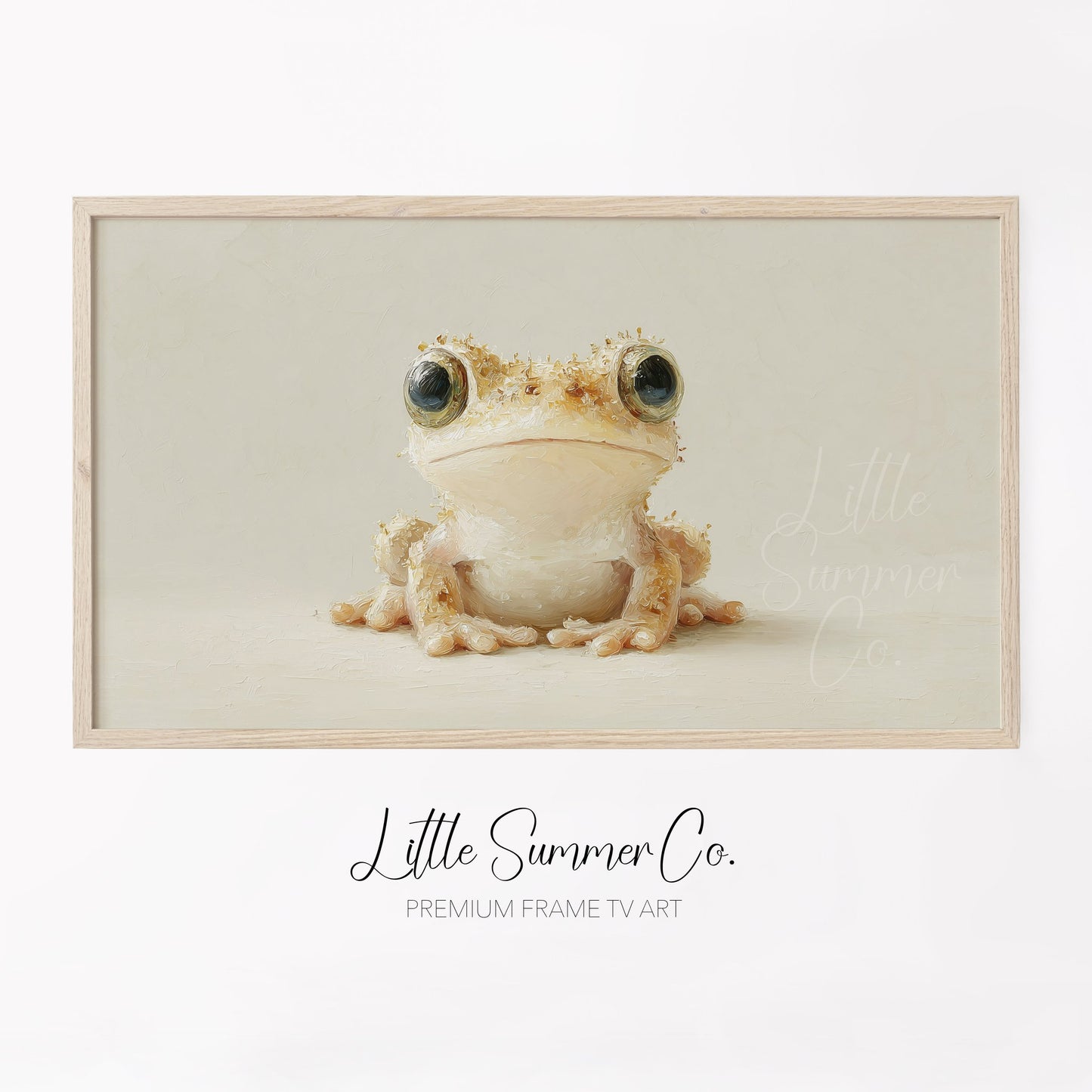 Cute Cream Tree Frog Frame TV Art displayed on a TV