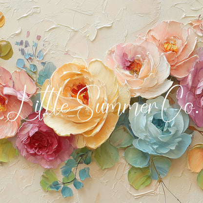 Colourful Roses Arrangement Frame TV Art displayed on a TV