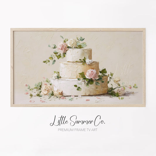 Wedding Cake Frame TV Art displayed on a TV