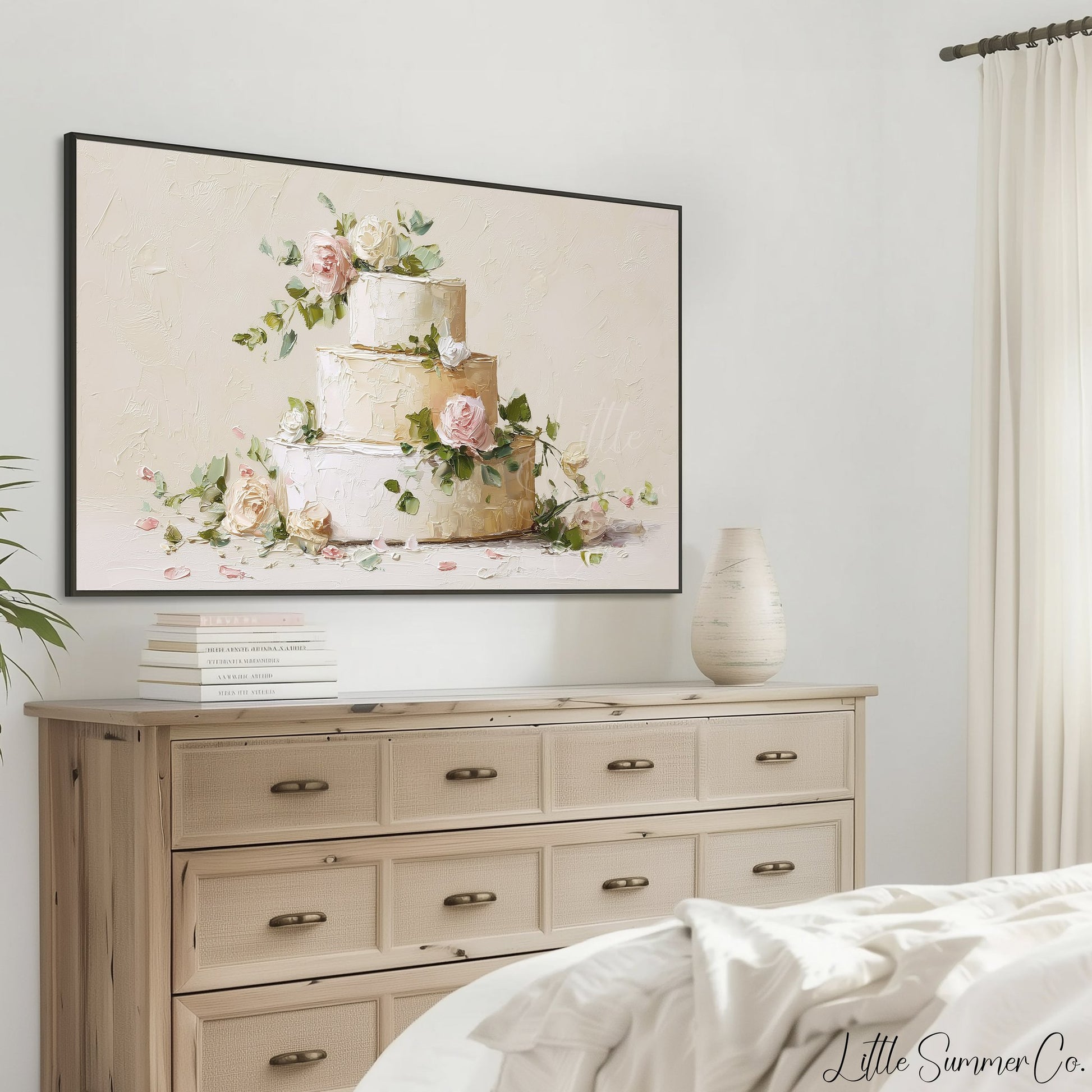 Wedding Cake Frame TV Art displayed on a TV