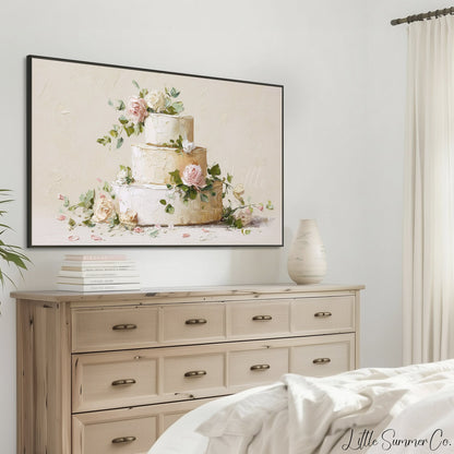 Wedding Cake Frame TV Art displayed on a TV