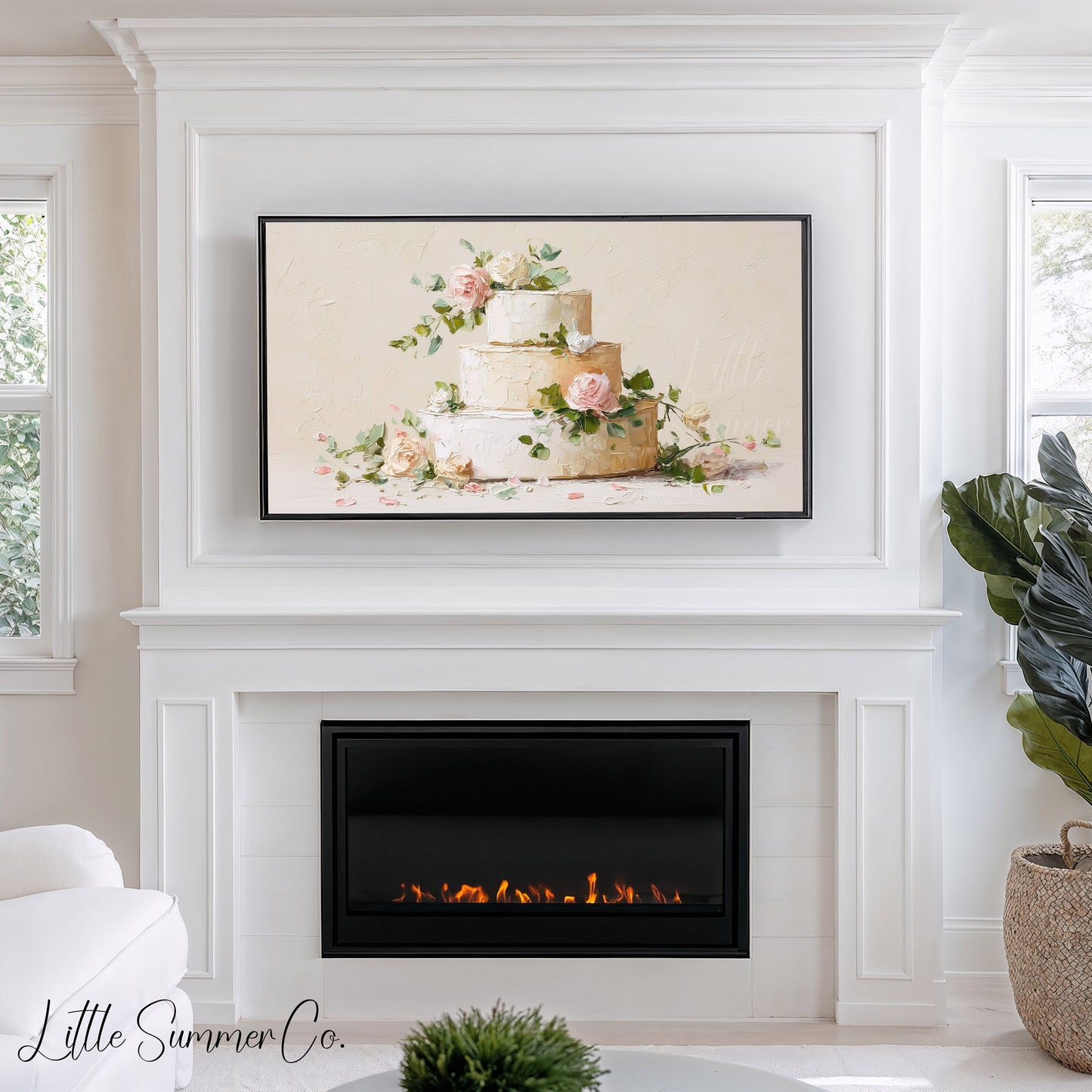Wedding Cake Frame TV Art displayed on a TV