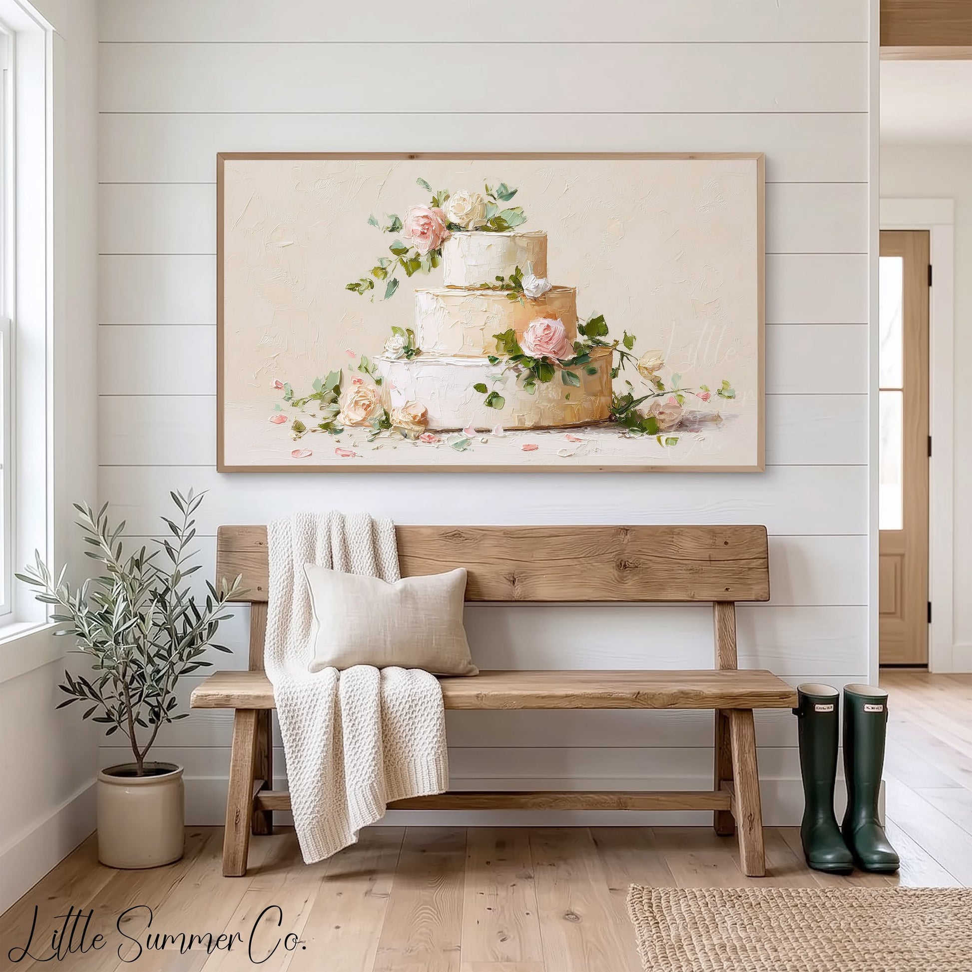 Wedding Cake Frame TV Art displayed on a TV