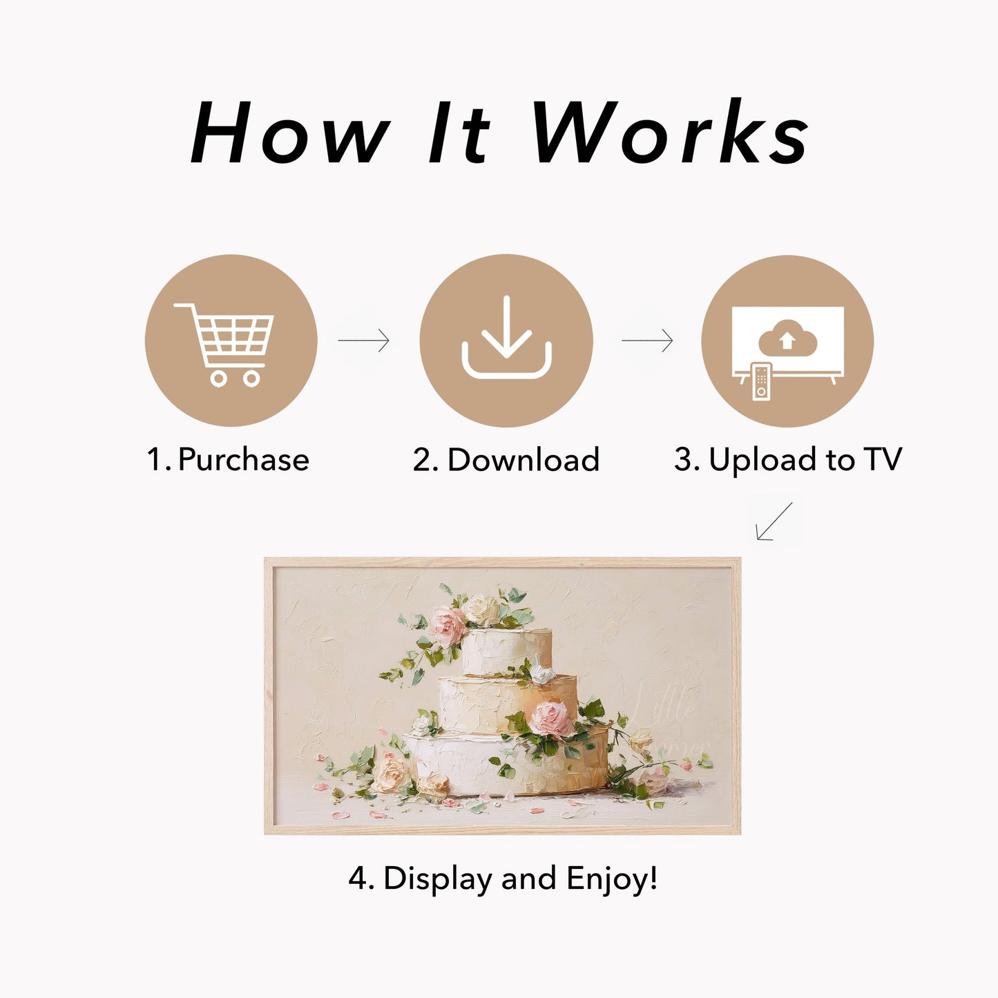 Wedding Cake Frame TV Art displayed on a TV
