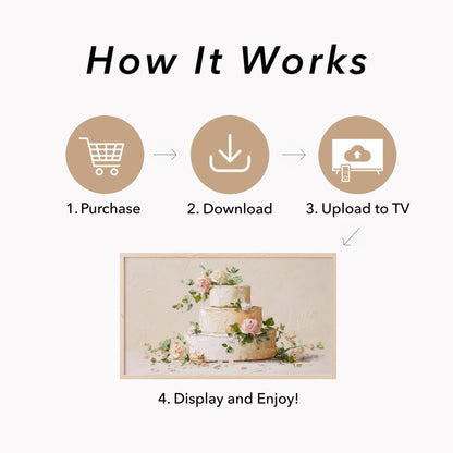 Wedding Cake Frame TV Art displayed on a TV