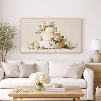 Wedding Cake Frame TV Art displayed on a TV