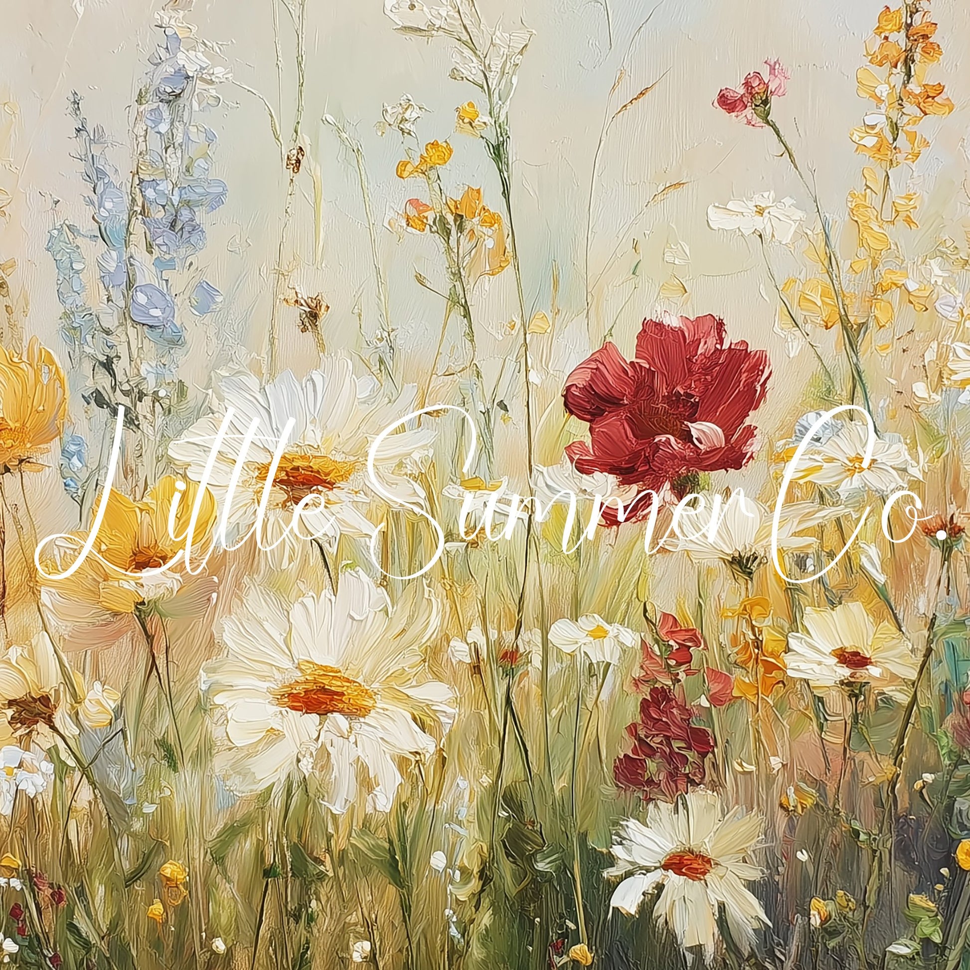 Wildflower Meadow Bloom Frame TV Art displayed on a TV
