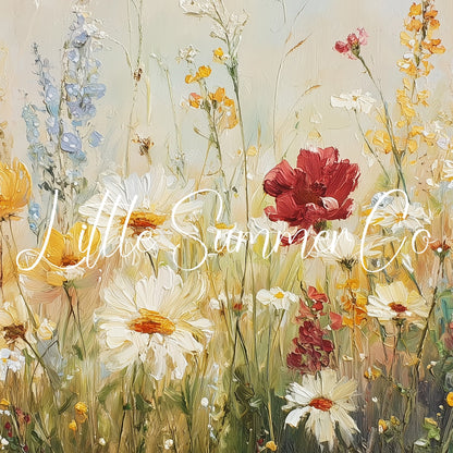 Wildflower Meadow Bloom Frame TV Art displayed on a TV