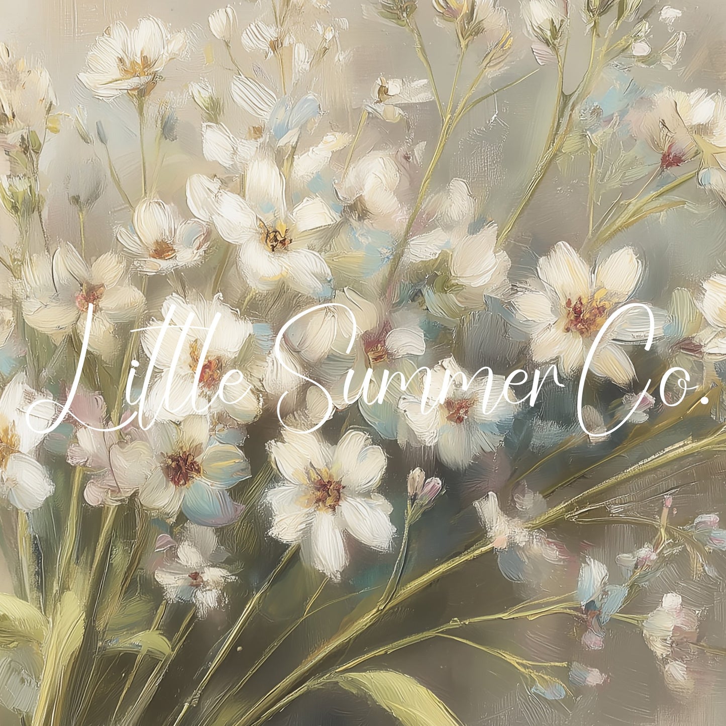 White Wildflower Bouquet Frame TV Art displayed on a TV