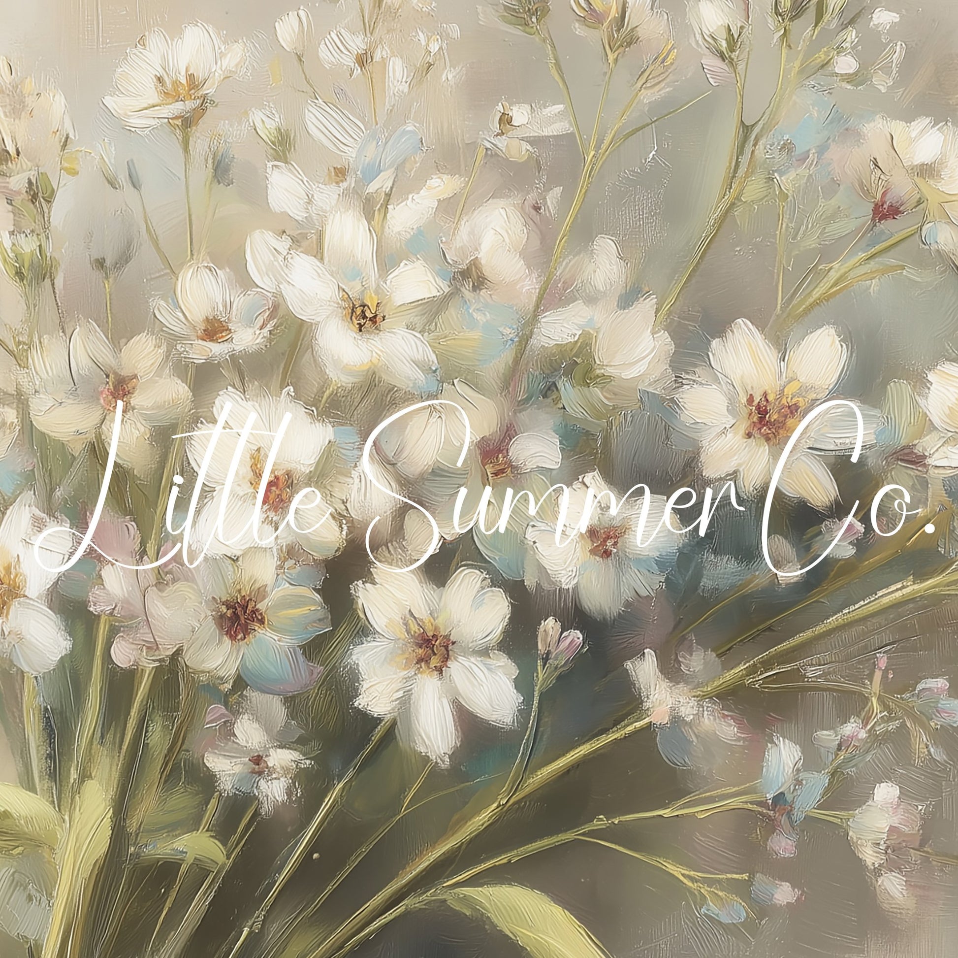 White Wildflower Bouquet Frame TV Art displayed on a TV
