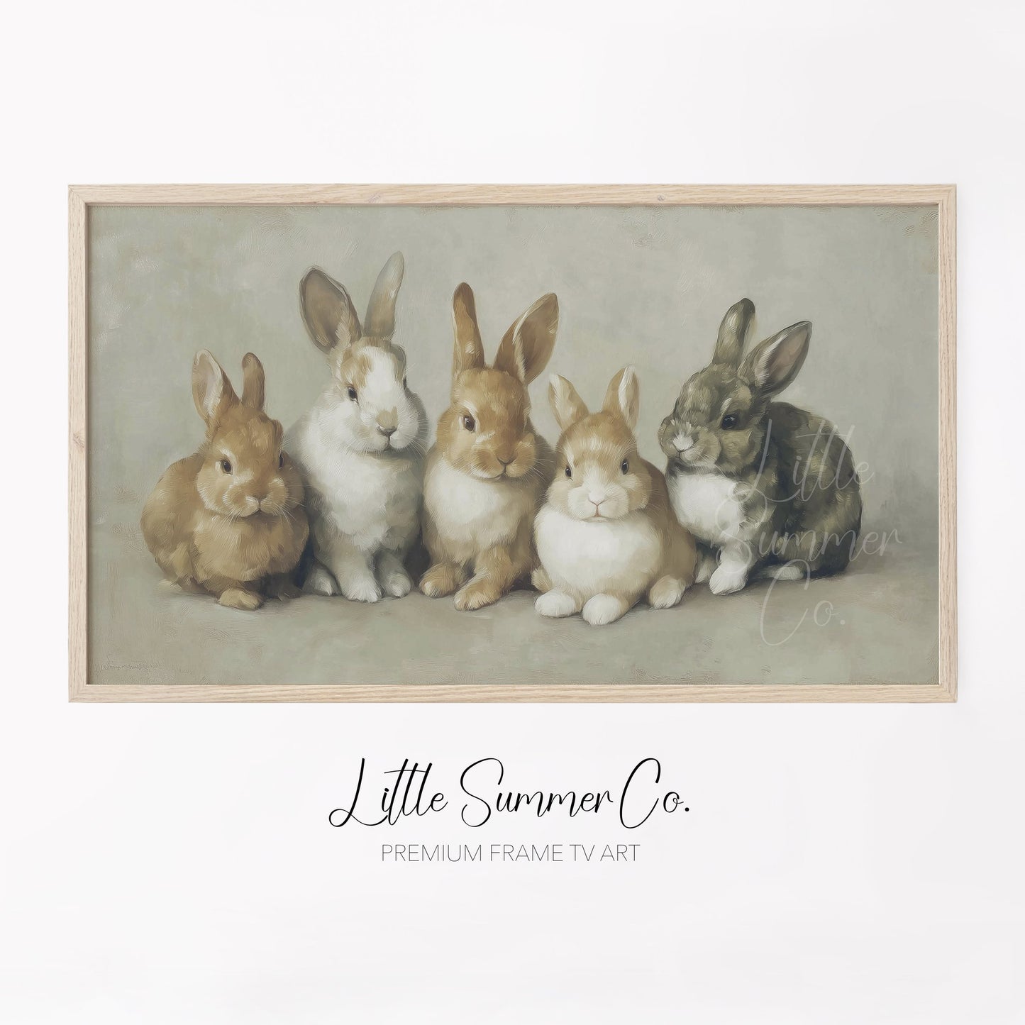 Bunny Family Frame TV Art displayed on a TV