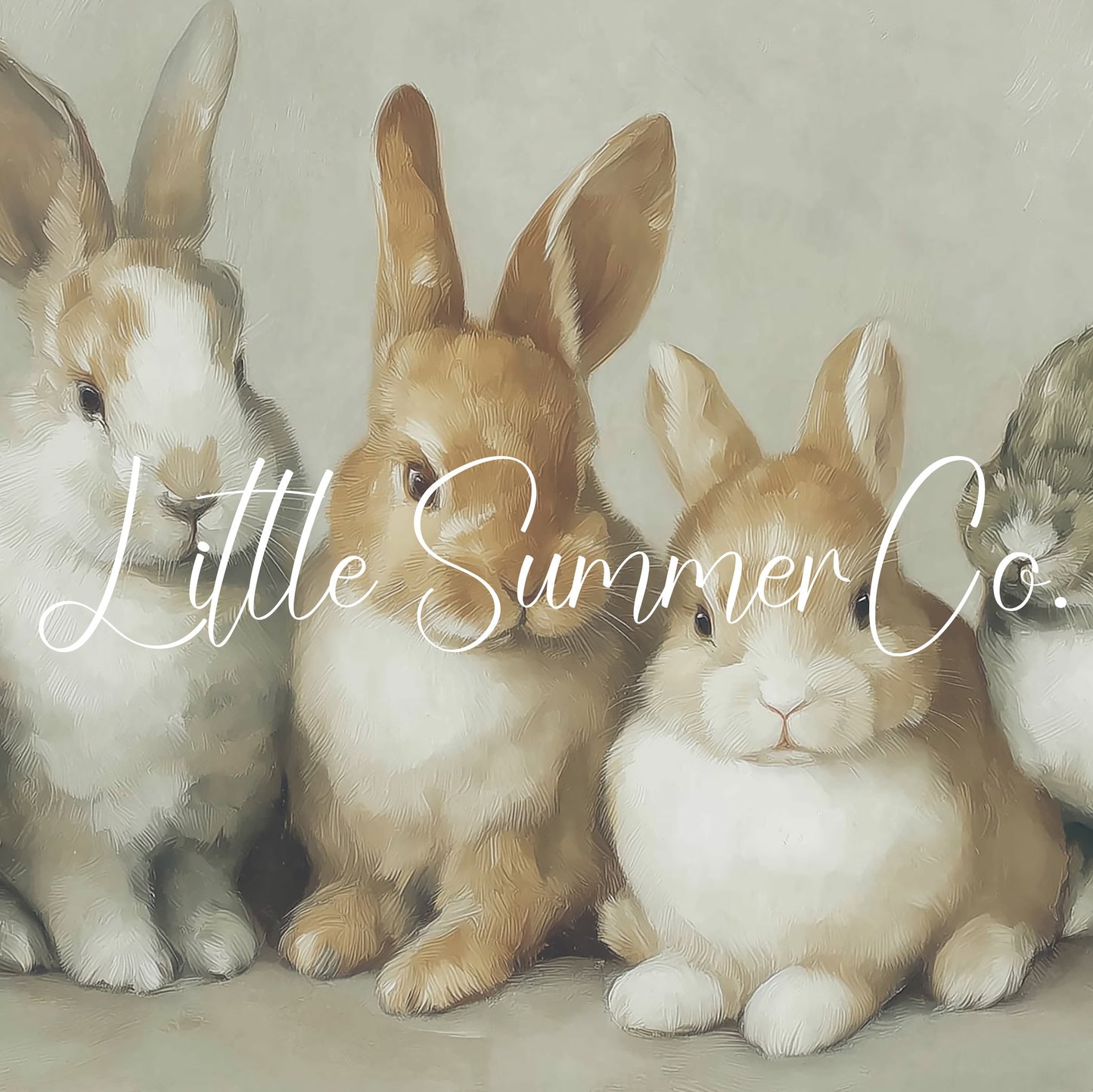 Bunny Family Frame TV Art displayed on a TV