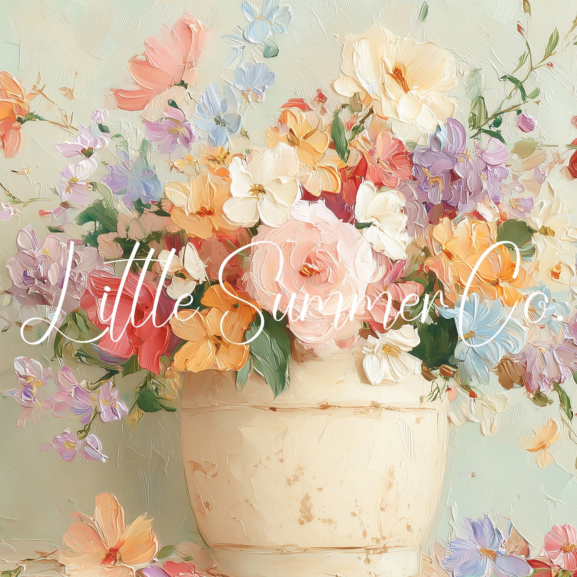 Pastel Bouquet Frame TV Art displayed on a TV
