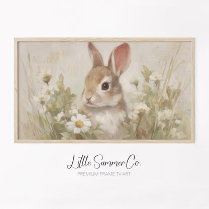 Daisy Bunny Frame TV Art displayed on a TV