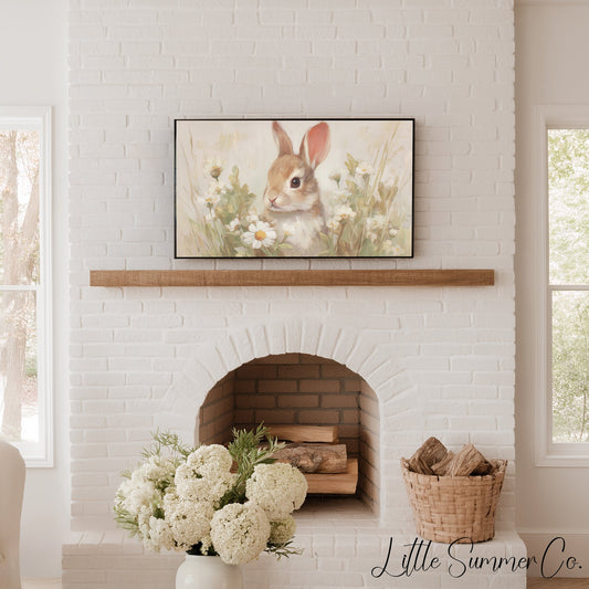 Daisy Bunny Frame TV Art displayed on a TV