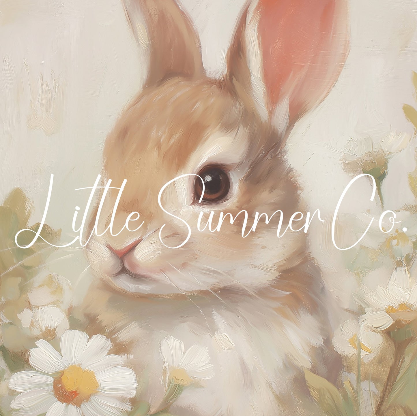 Daisy Bunny Frame TV Art displayed on a TV