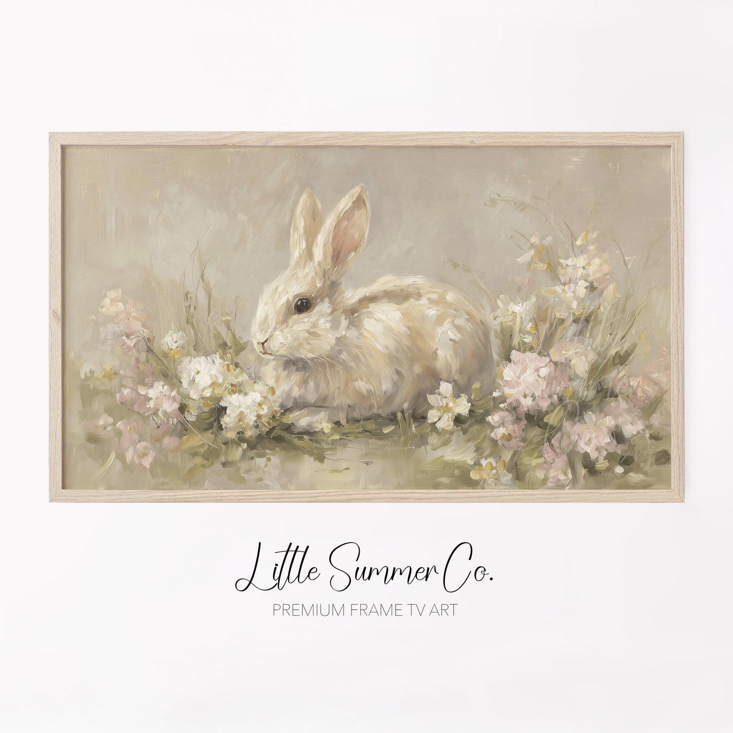 Garden Bunny Frame TV Art displayed on a TV