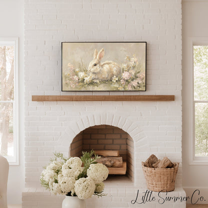 Garden Bunny Frame TV Art displayed on a TV