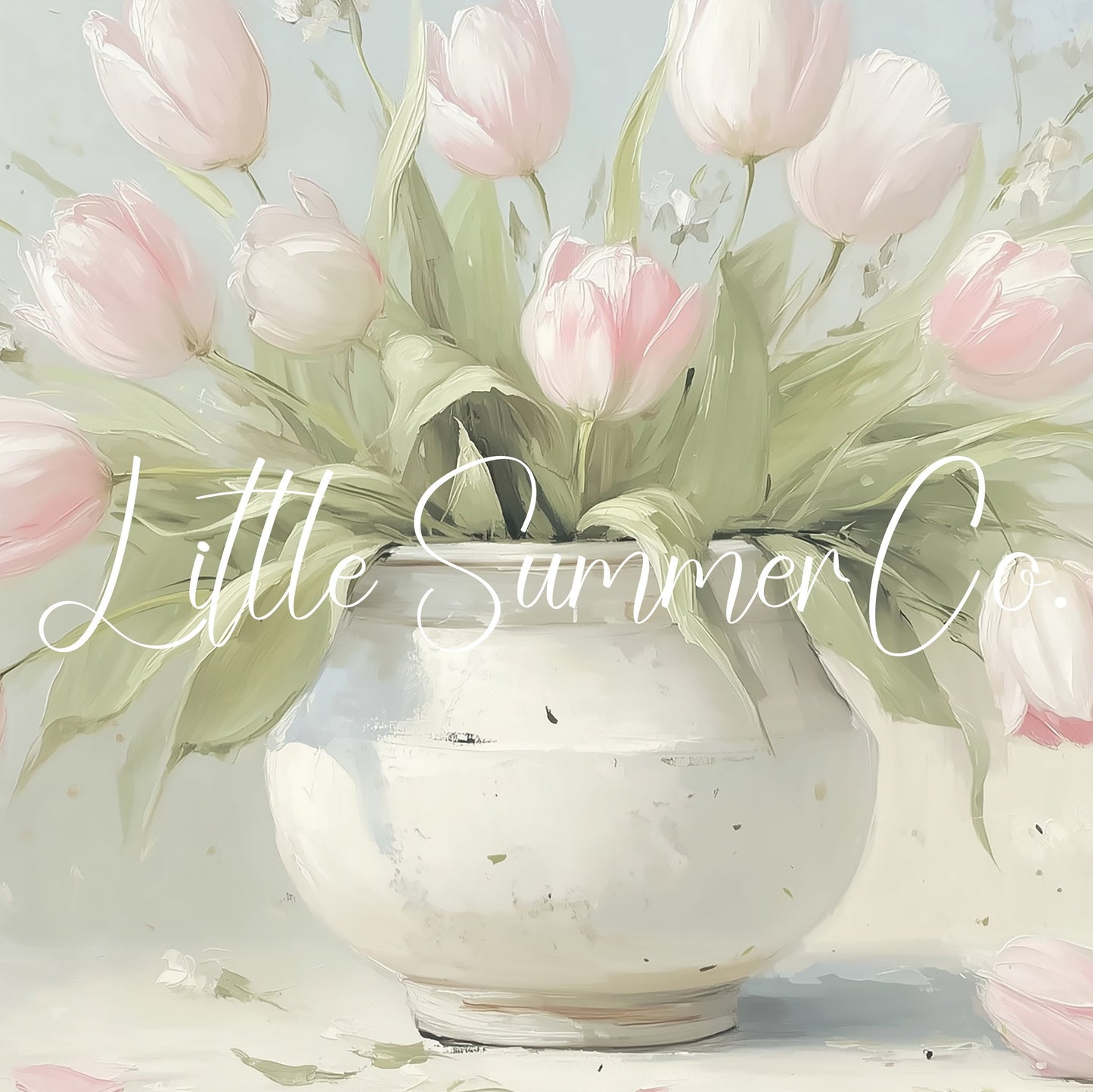 Pink Tulips in White Vase Frame TV Art displayed on a TV