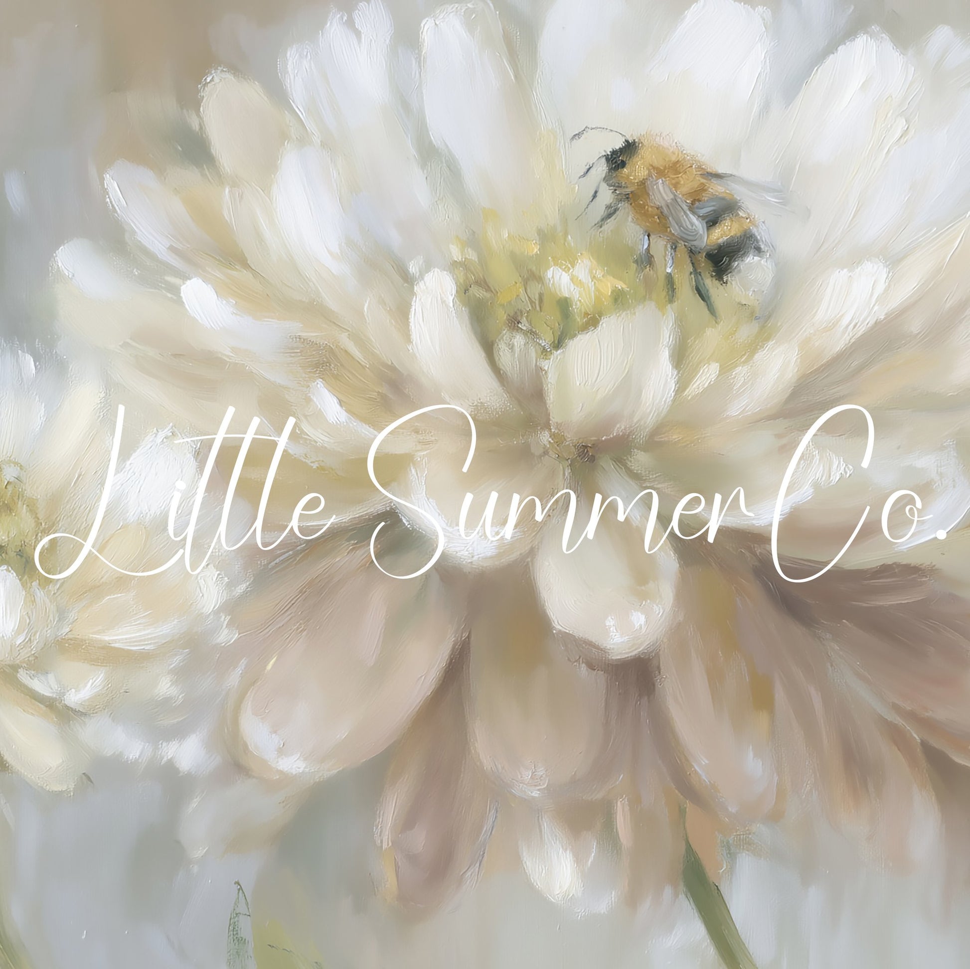 Bee on White Dahlia Frame TV Art displayed on a TV