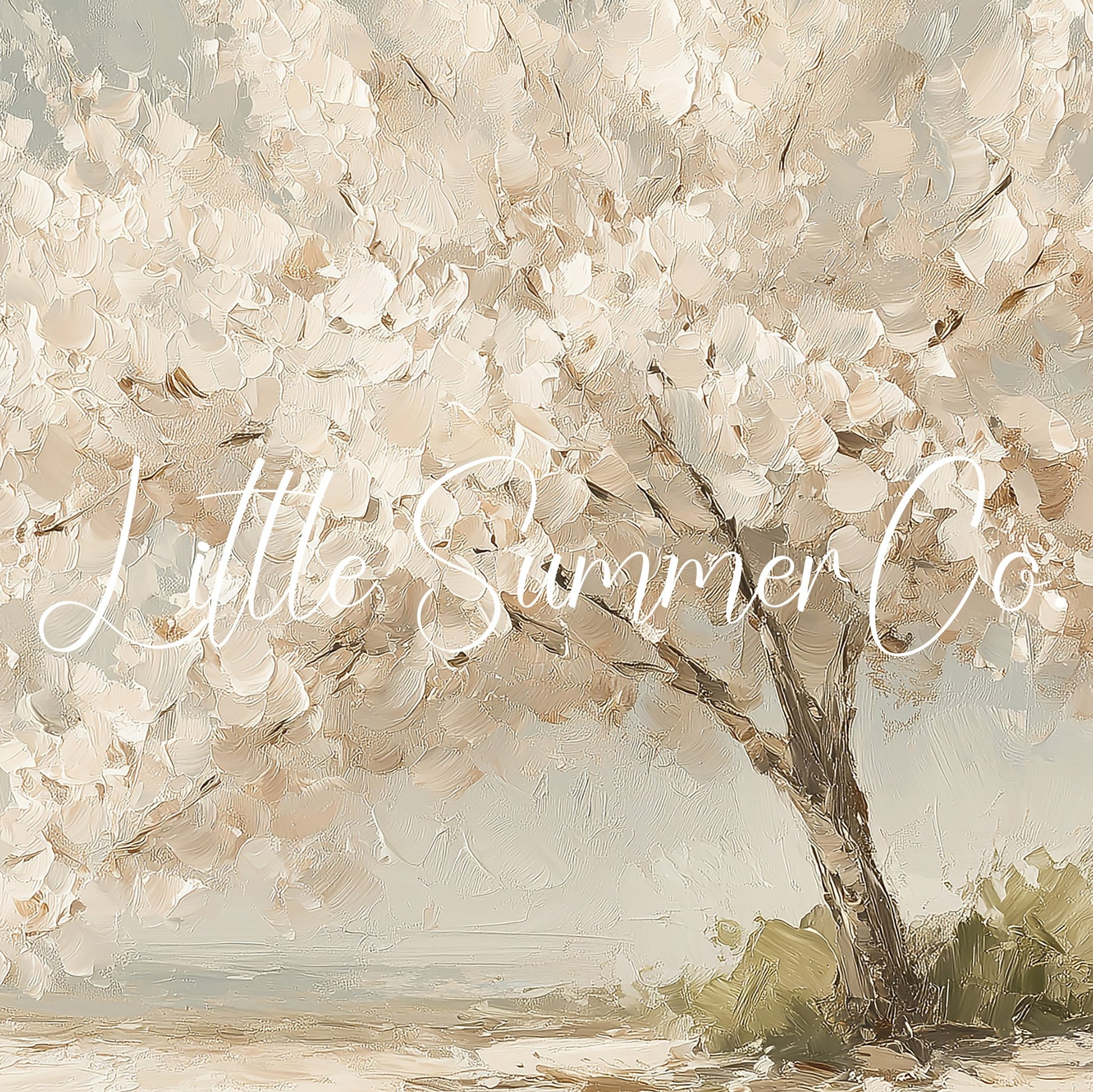 White Blossom Tree Frame TV Art displayed on a TV