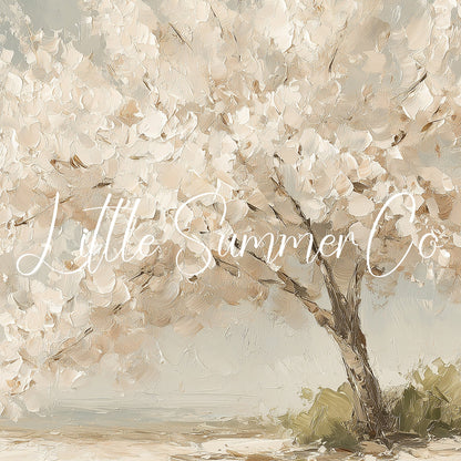 White Blossom Tree Frame TV Art displayed on a TV