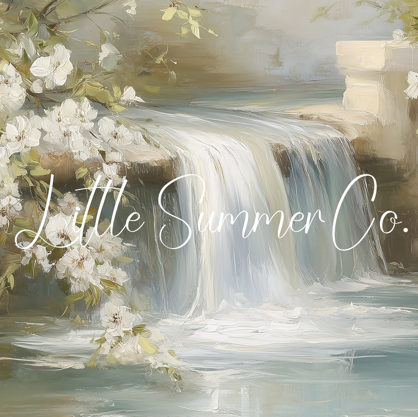 Garden Wall Waterfall Frame TV Art displayed on a TV