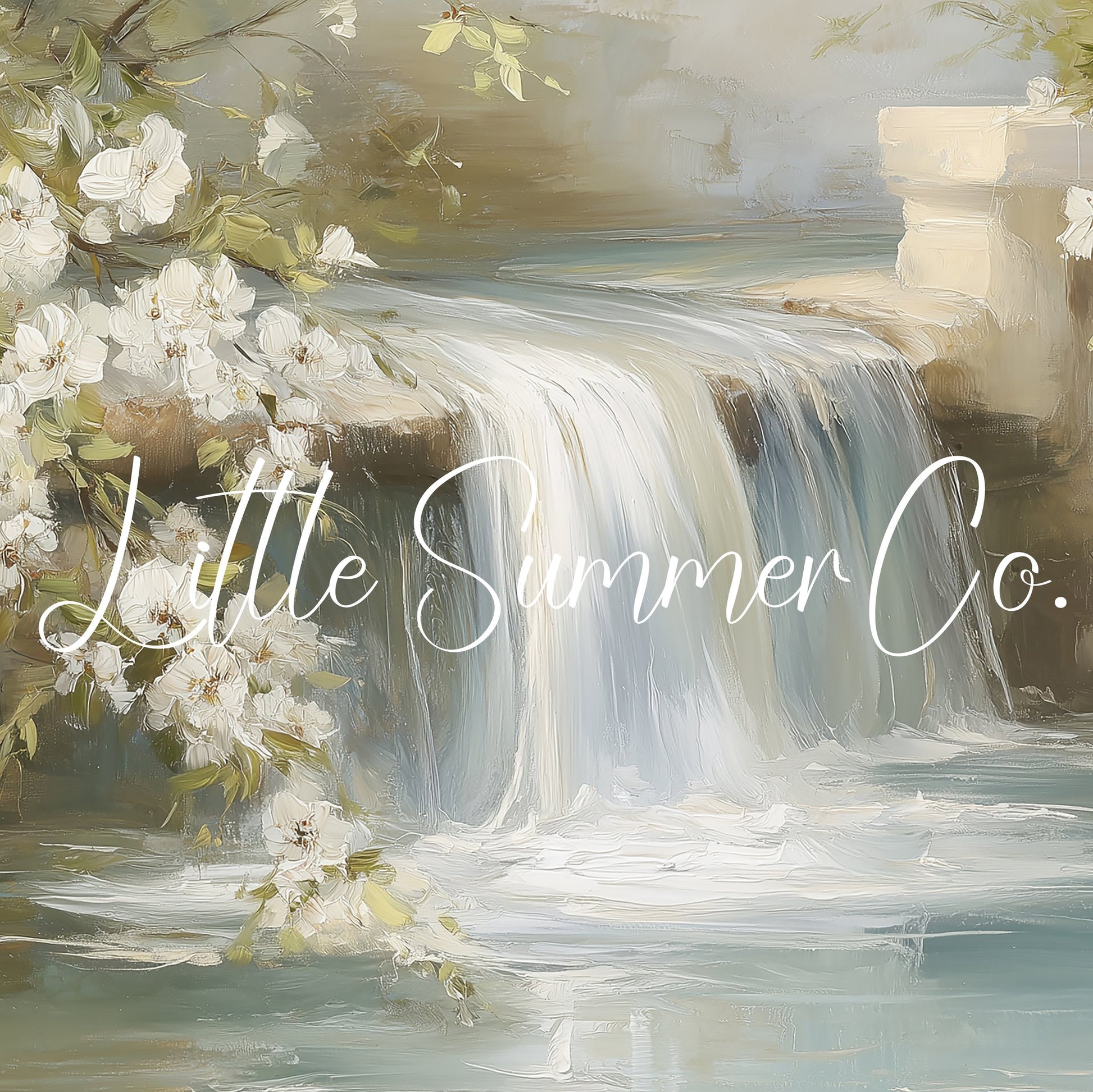 Garden Wall Waterfall Frame TV Art displayed on a TV