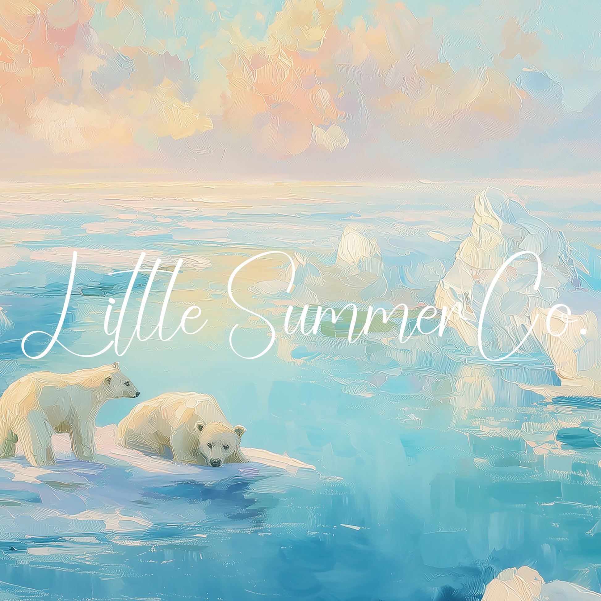 Polar Bears on Arctic Ice Frame TV Art displayed on a TV