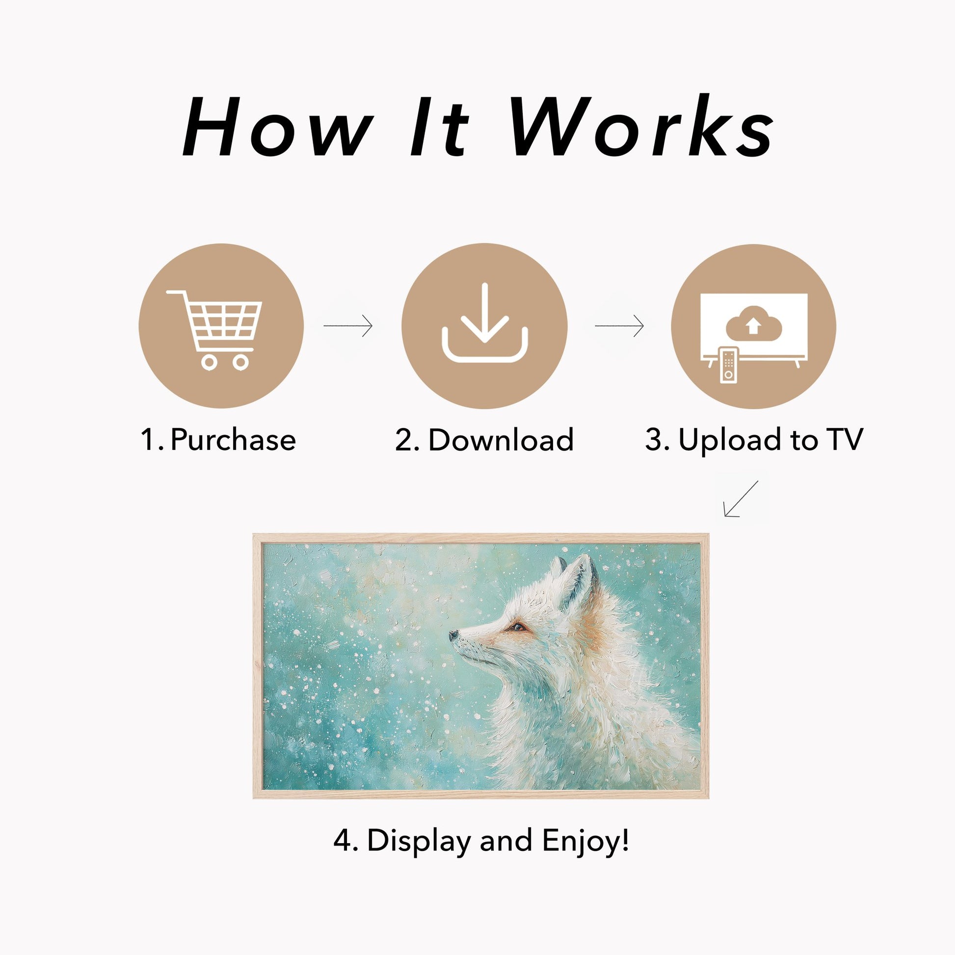 Arctic Fox Frame TV Art displayed on a TV