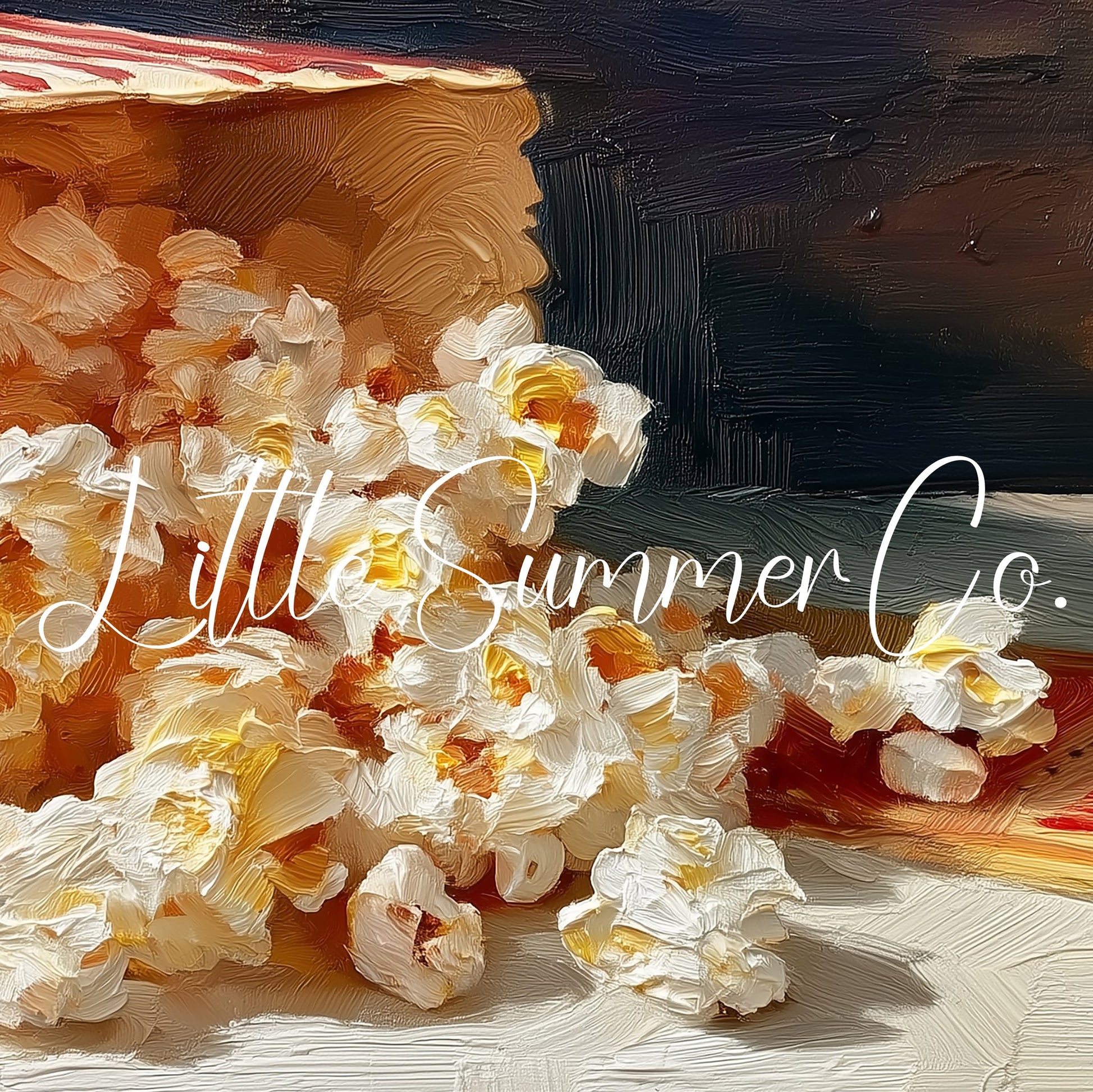 Popcorn and Movie Ticket Frame TV Art displayed on a TV