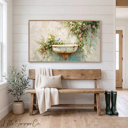 Garden Sink Frame TV Art displayed on a TV