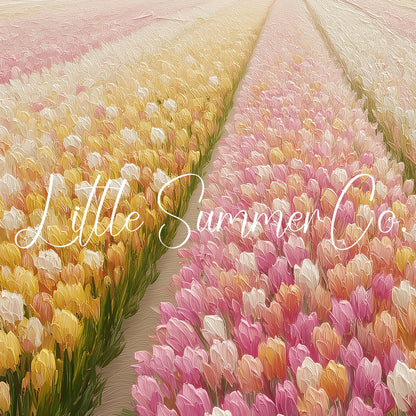 Tulip Field in Bloom Frame TV Art displayed on a TV