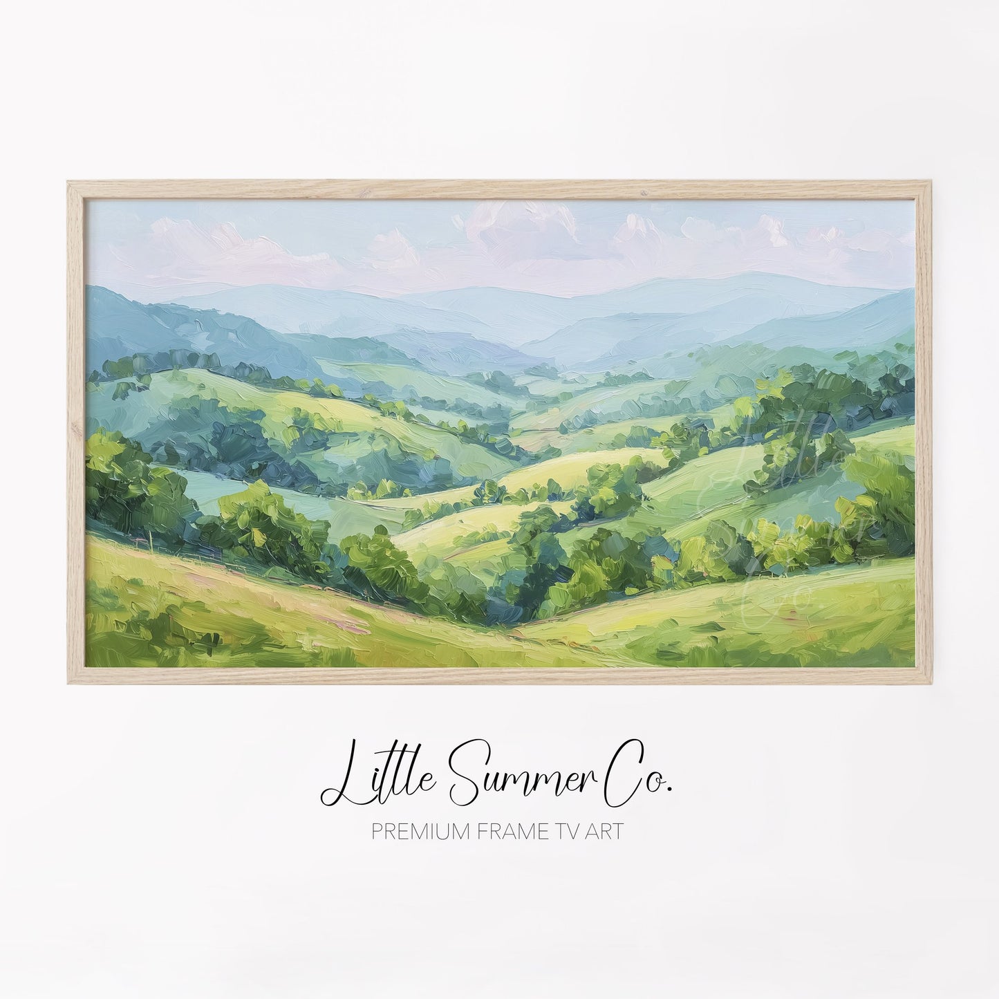 Blue Ridge Valley Frame TV Art displayed on a TV