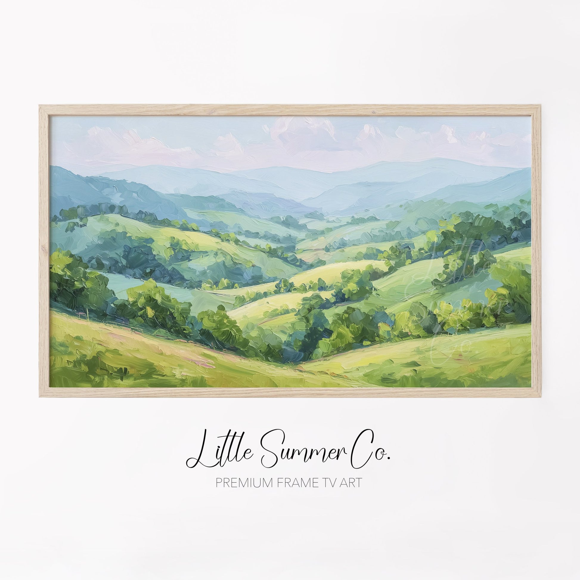 Blue Ridge Valley Frame TV Art displayed on a TV