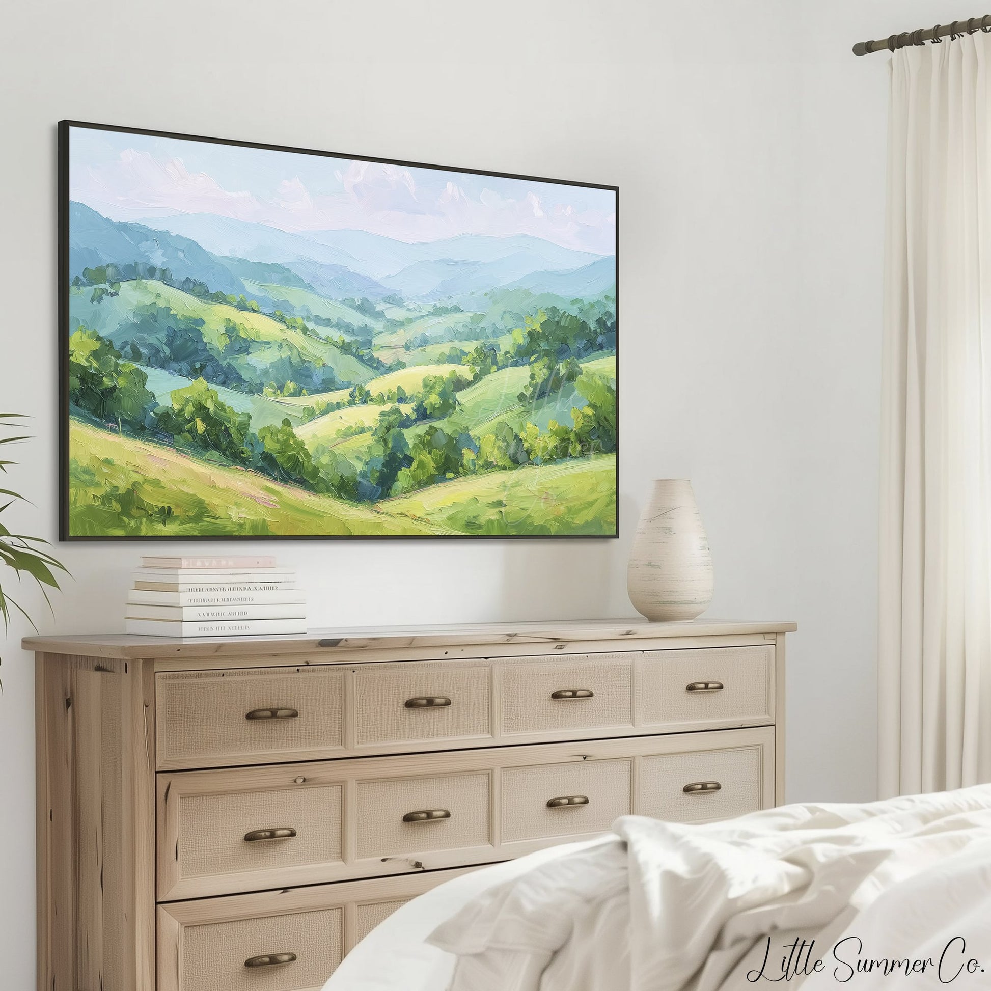 Blue Ridge Valley Frame TV Art displayed on a TV
