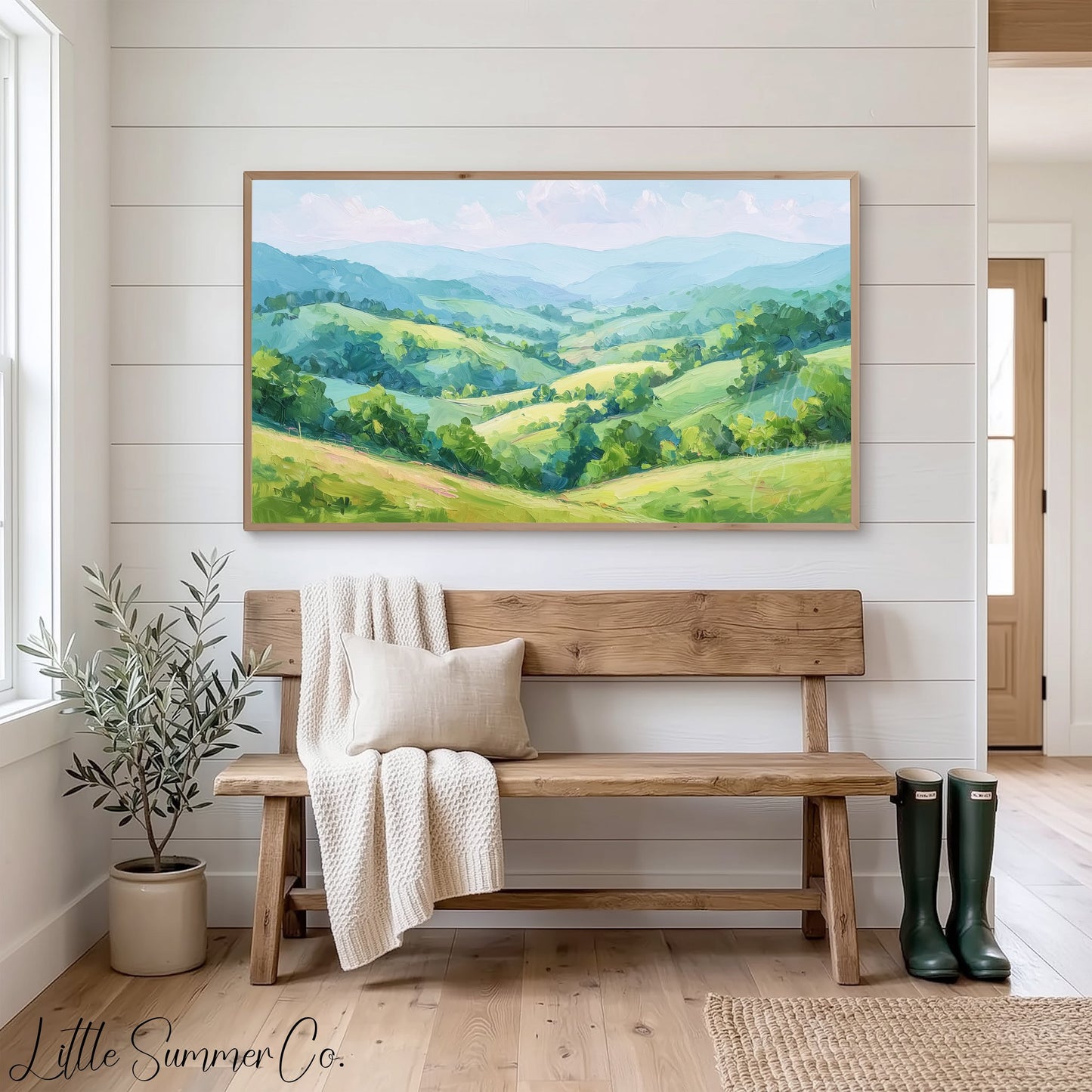 Blue Ridge Valley Frame TV Art displayed on a TV