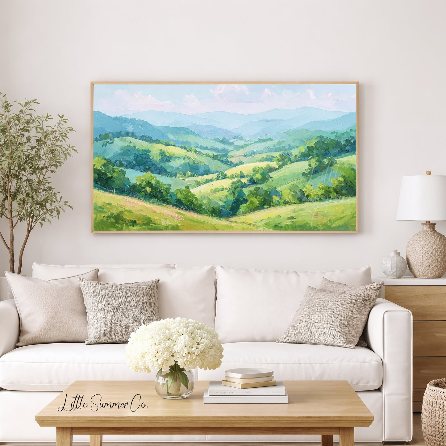 Blue Ridge Valley Frame TV Art displayed on a TV