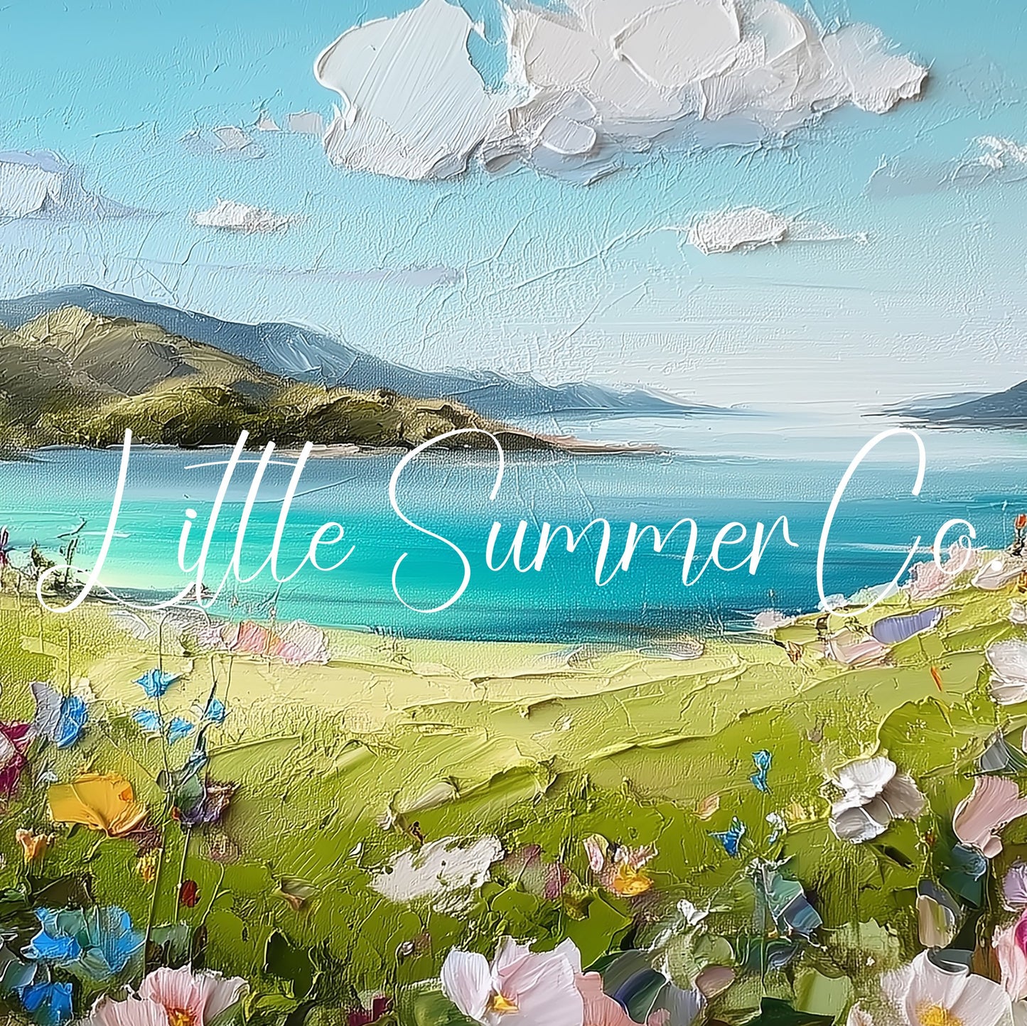 Coastal Wildflower Hills Frame TV Art displayed on a TV