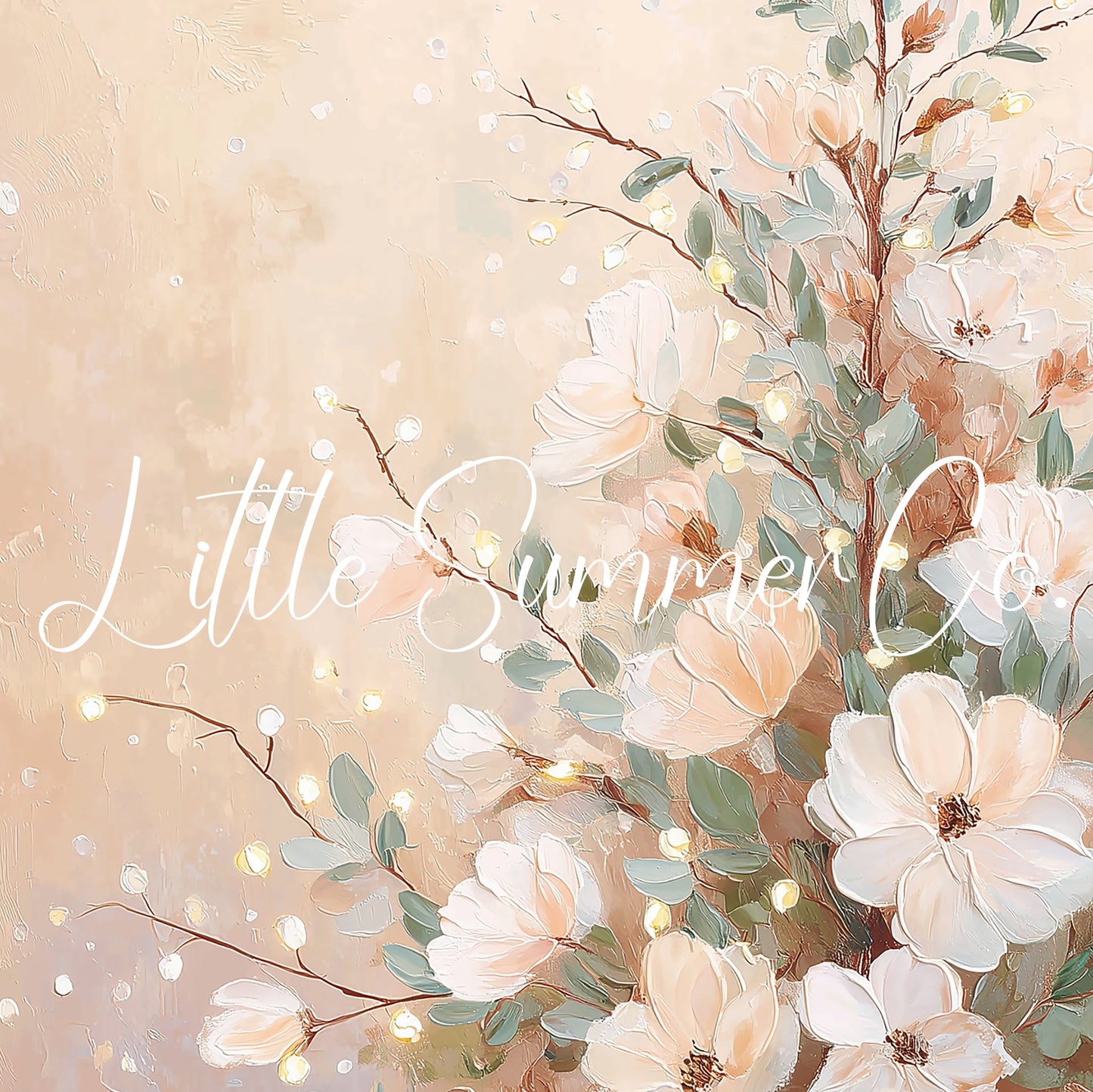 Floral Christmas Tree Neutral Frame TV Art displayed on a TV