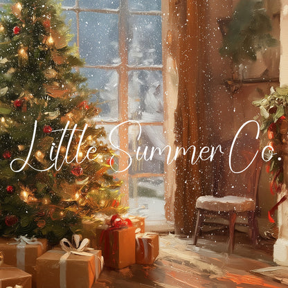 Christmas Tree by the Fireplace Frame TV Art displayed on a TV