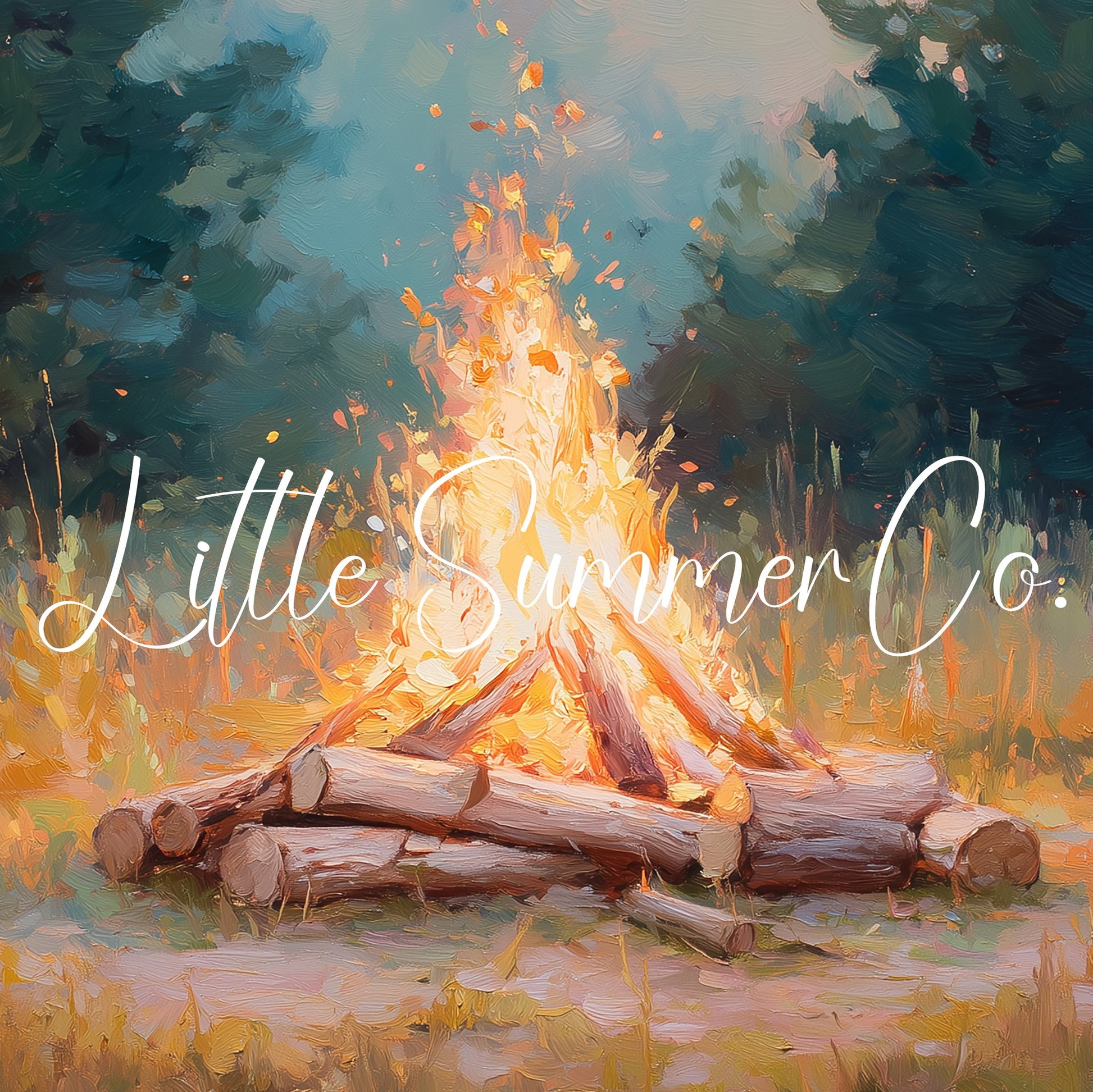 Campfire In Forest Clearing Frame TV Art displayed on a TV