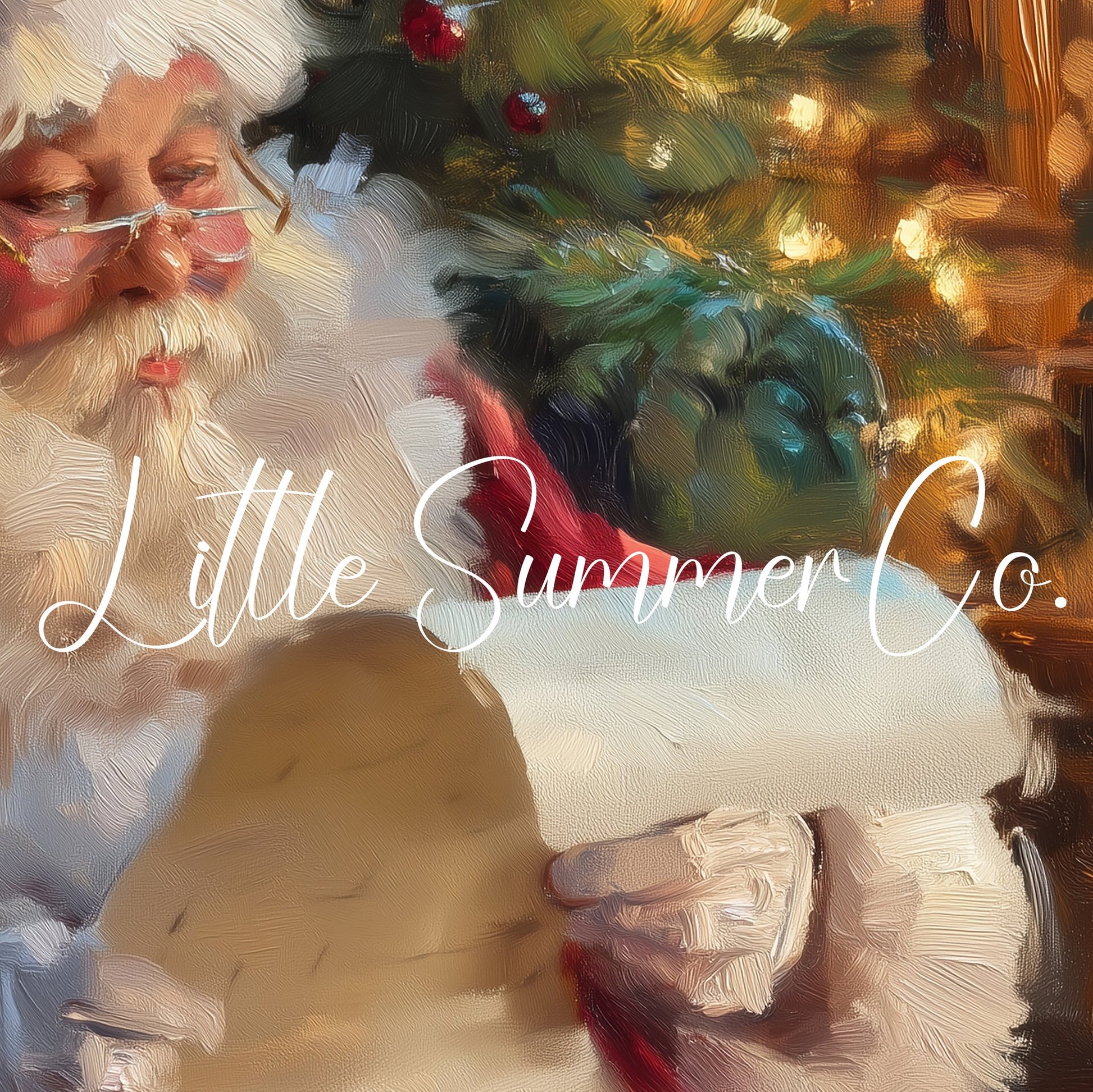 Santa Reading His List Frame TV Art displayed on a TV